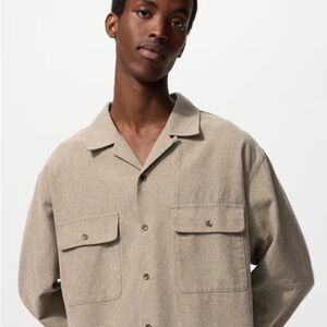JW Anderson x Uniqlo beige brushed cotton flannel button down shirt - Medium NWT